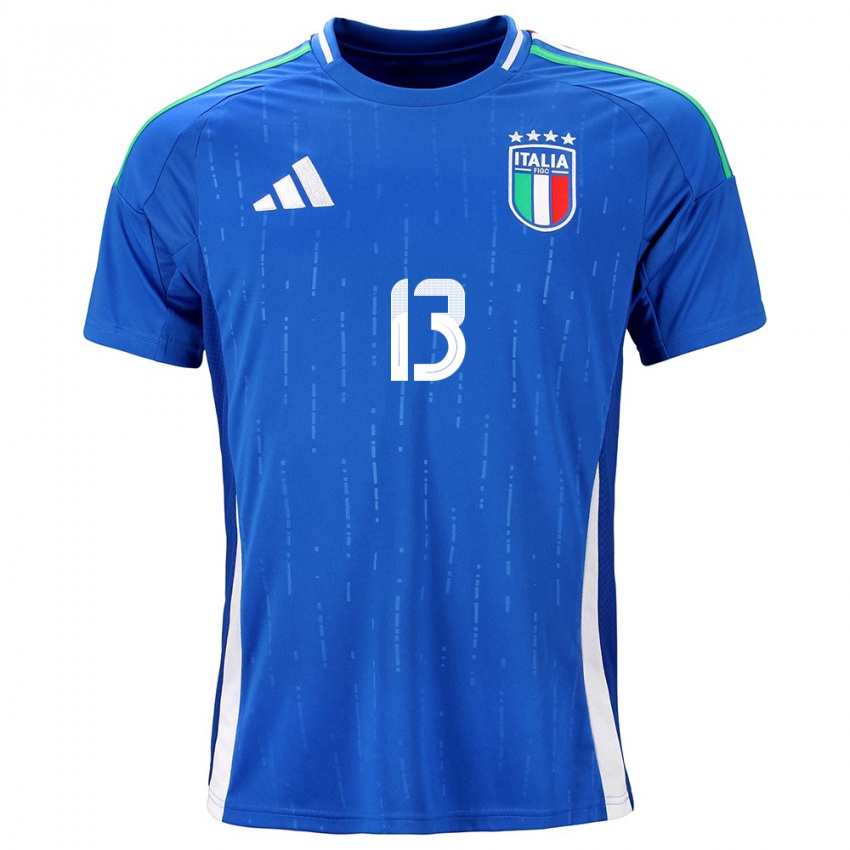 Mann Italia Samuele Tavanti #13 Blå Hjemmetrøye Drakt Trøye 24-26 Skjorter T-Skjorte