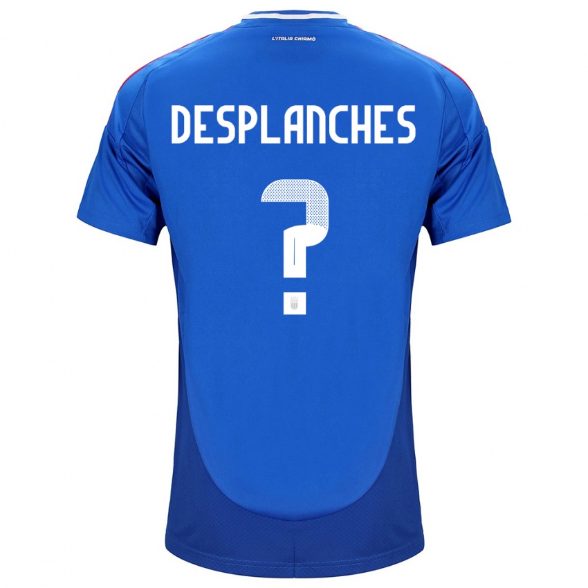 Mann Italia Sebastiano Desplanches #0 Blå Hjemmetrøye Drakt Trøye 24-26 Skjorter T-Skjorte