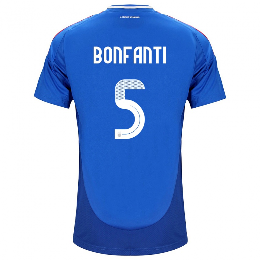 Mann Italia Giovanni Bonfanti #5 Blå Hjemmetrøye Drakt Trøye 24-26 Skjorter T-Skjorte