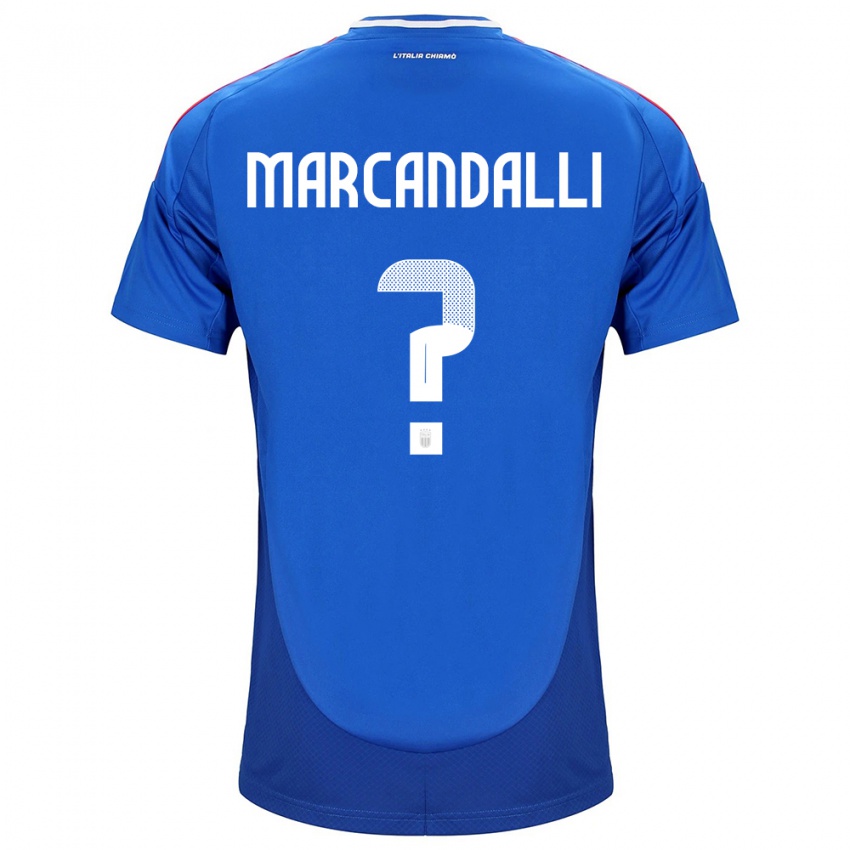 Mann Italia Alessandro Marcandalli #0 Blå Hjemmetrøye Drakt Trøye 24-26 Skjorter T-Skjorte