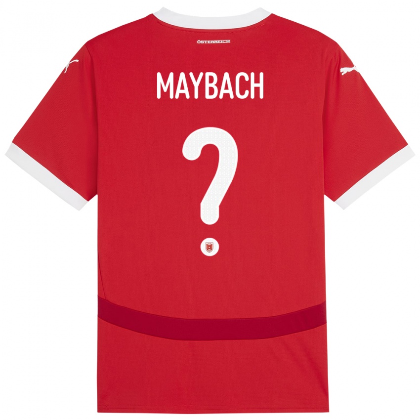 Mann Østerrike Philipp Maybach #0 Rød Hjemmetrøye Drakt Trøye 24-26 Skjorter T-Skjorte