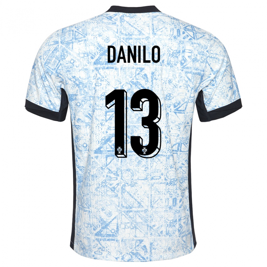 Mann Portugal Danilo Pereira #13 Kremblå Bortetrøye Drakt Trøye 24-26 Skjorter T-Skjorte