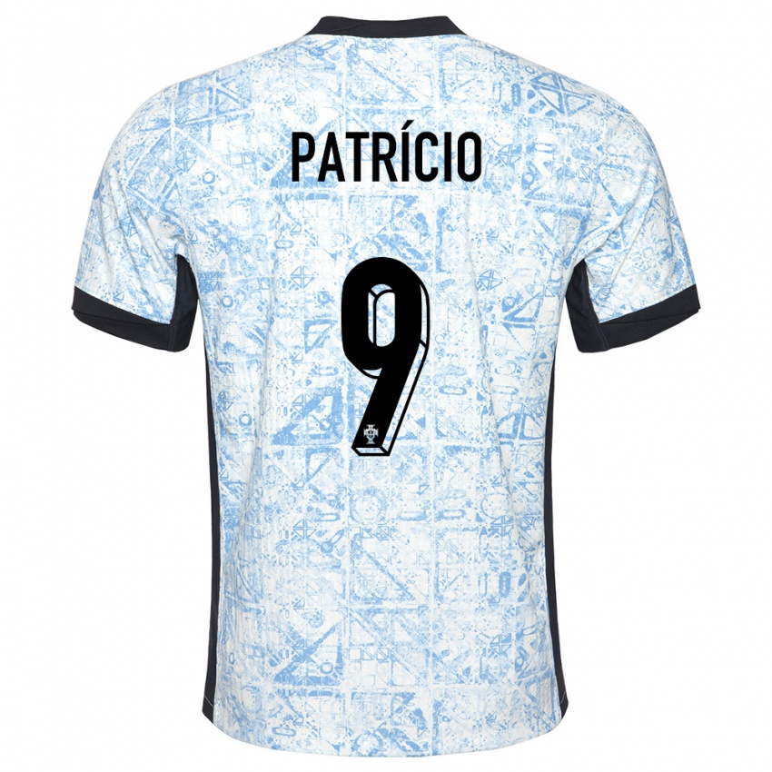 Mann Portugal Nuno Patricio #9 Kremblå Bortetrøye Drakt Trøye 24-26 Skjorter T-Skjorte