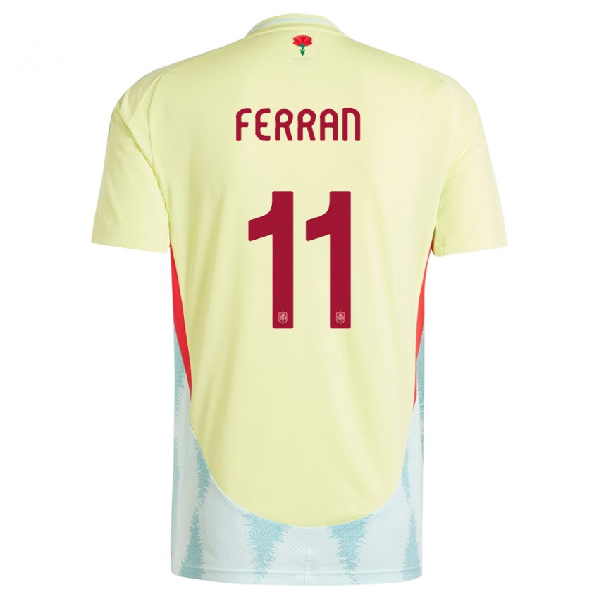 Mann Spania Ferran Torres #11 Gul Bortetrøye Drakt Trøye 24-26 Skjorter T-Skjorte