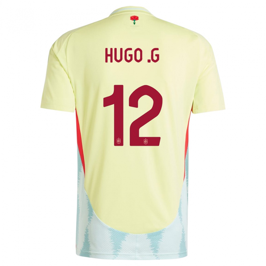 Mann Spania Hugo Guillamon #12 Gul Bortetrøye Drakt Trøye 24-26 Skjorter T-Skjorte