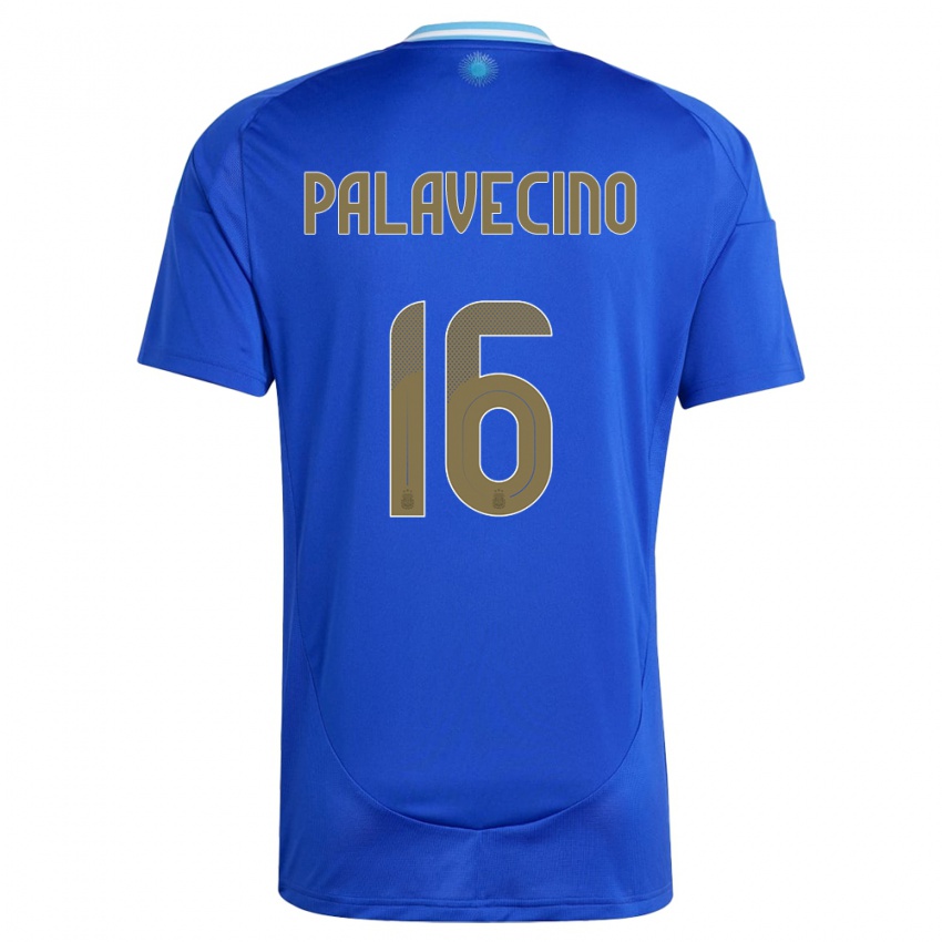 Mann Argentina Nicolas Palavecino #16 Blå Bortetrøye Drakt Trøye 24-26 Skjorter T-Skjorte