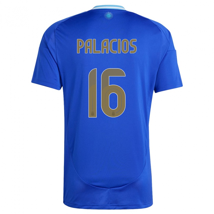 Mann Argentina Tomas Palacios #16 Blå Bortetrøye Drakt Trøye 24-26 Skjorter T-Skjorte