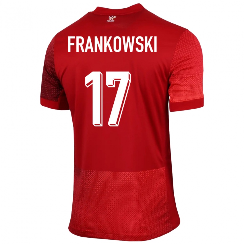 Mann Polen Przemyslaw Frankowski #17 Rød Bortetrøye Drakt Trøye 24-26 Skjorter T-Skjorte