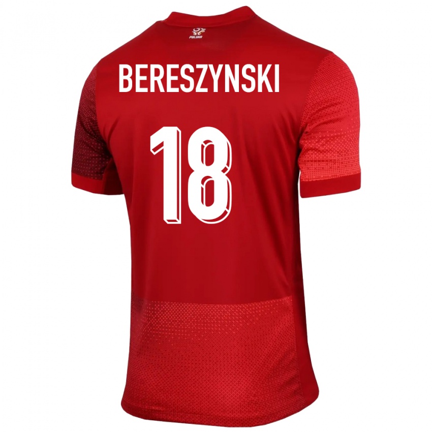 Mann Polen Bartosz Bereszynski #18 Rød Bortetrøye Drakt Trøye 24-26 Skjorter T-Skjorte