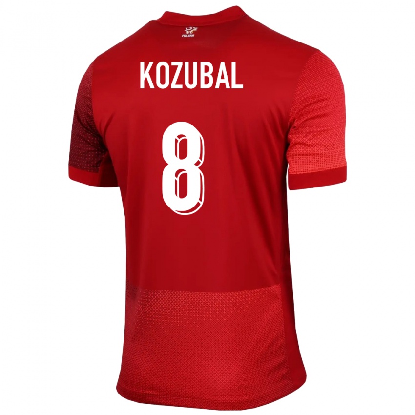Mann Polen Antoni Kozubal #8 Rød Bortetrøye Drakt Trøye 24-26 Skjorter T-Skjorte