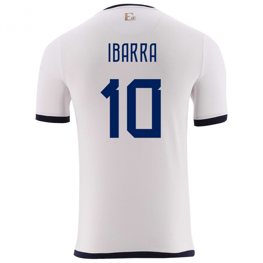 Mann Ecuador Romario Ibarra #10 Hvit Bortetrøye Drakt Trøye 24-26 Skjorter T-Skjorte