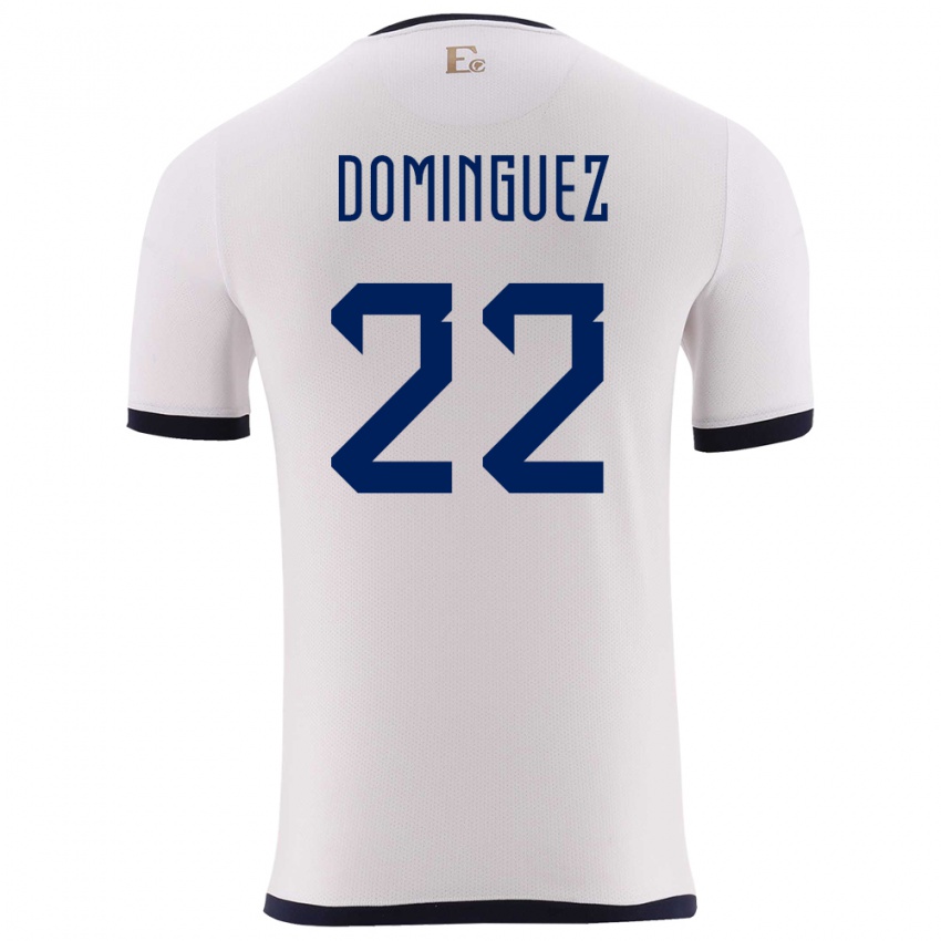 Mann Ecuador Alexander Dominguez #22 Hvit Bortetrøye Drakt Trøye 24-26 Skjorter T-Skjorte