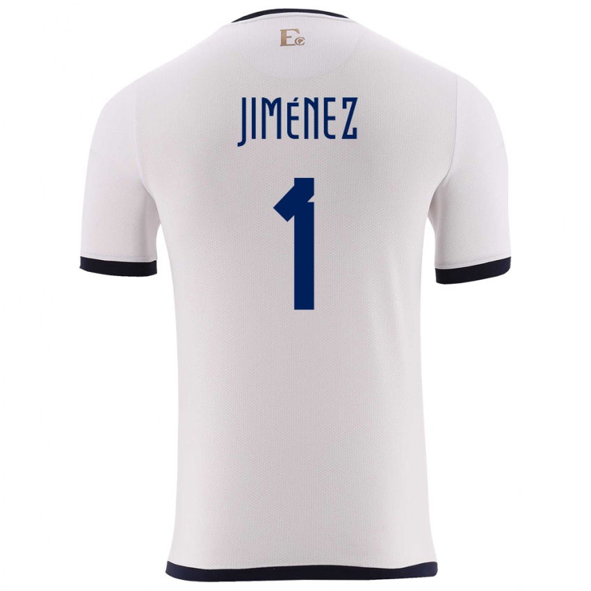 Mann Ecuador Tony Jimenez #1 Hvit Bortetrøye Drakt Trøye 24-26 Skjorter T-Skjorte