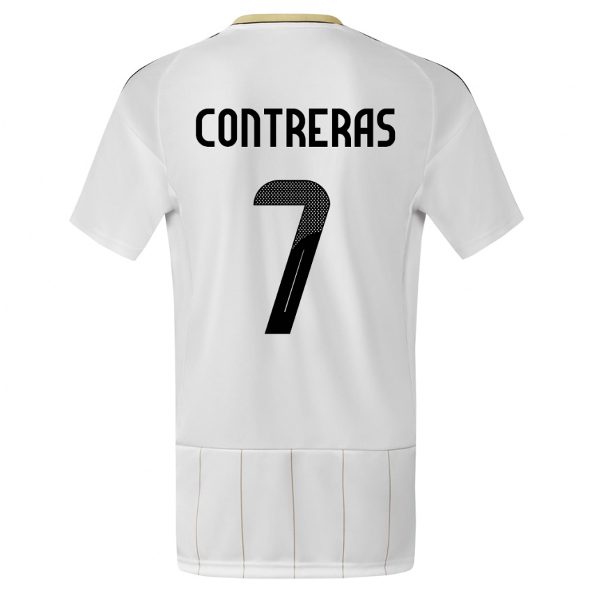 Mann Costa Rica Anthony Contreras #7 Hvit Bortetrøye Drakt Trøye 24-26 Skjorter T-Skjorte