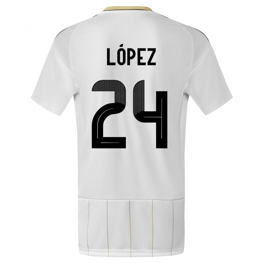 Mann Costa Rica Douglas Lopez #24 Hvit Bortetrøye Drakt Trøye 24-26 Skjorter T-Skjorte