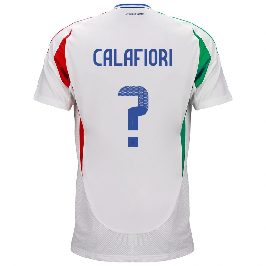 Mann Italia Riccardo Calafiori #0 Hvit Bortetrøye Drakt Trøye 24-26 Skjorter T-Skjorte