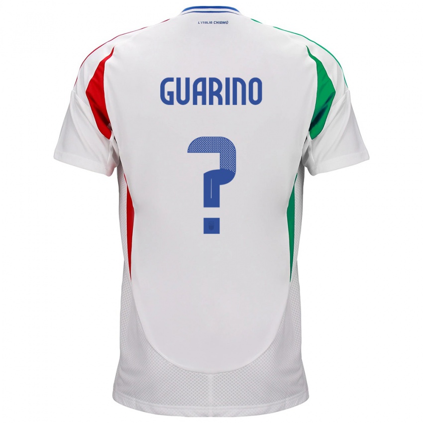 Mann Italia Gabriele Guarino #0 Hvit Bortetrøye Drakt Trøye 24-26 Skjorter T-Skjorte