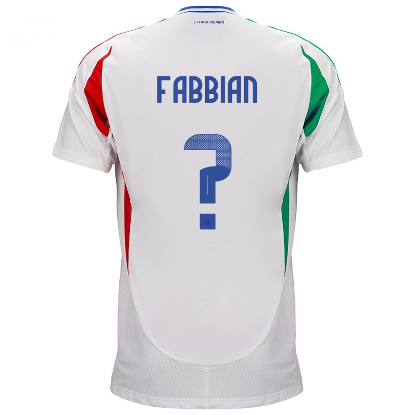 Mann Italia Giovanni Fabbian #0 Hvit Bortetrøye Drakt Trøye 24-26 Skjorter T-Skjorte