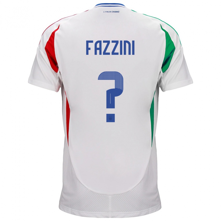 Mann Italia Jacopo Fazzini #0 Hvit Bortetrøye Drakt Trøye 24-26 Skjorter T-Skjorte