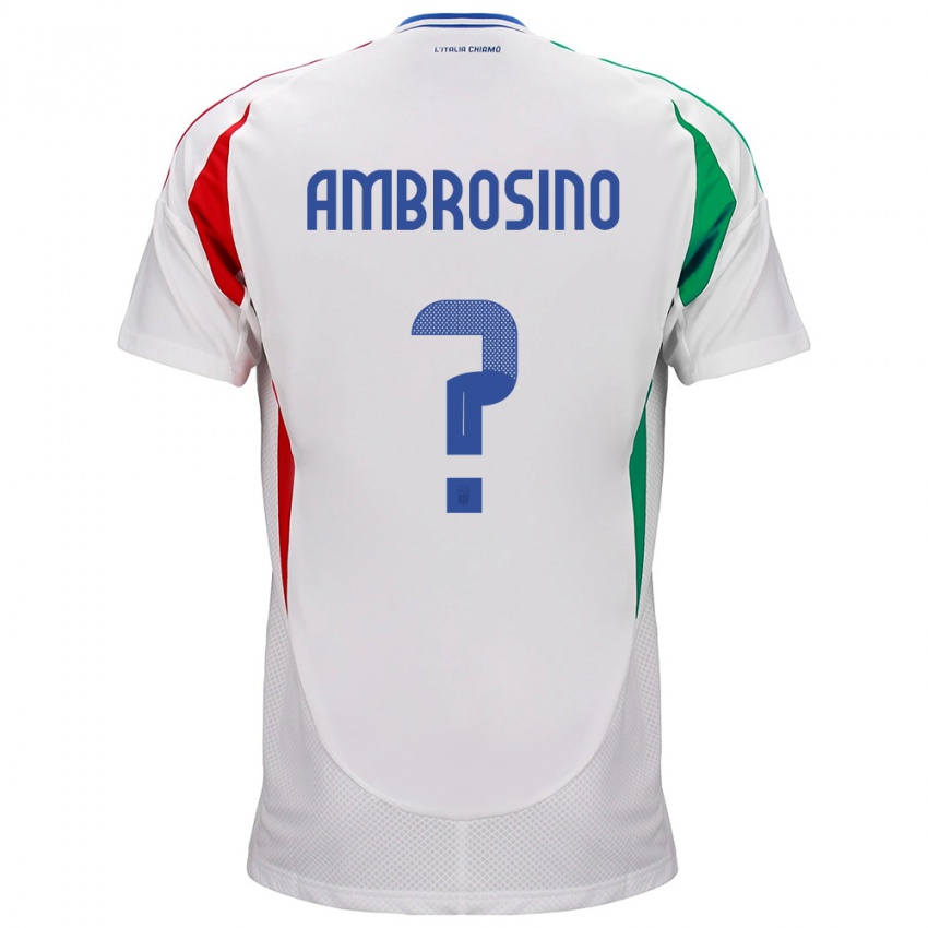 Mann Italia Giuseppe Ambrosino #0 Hvit Bortetrøye Drakt Trøye 24-26 Skjorter T-Skjorte