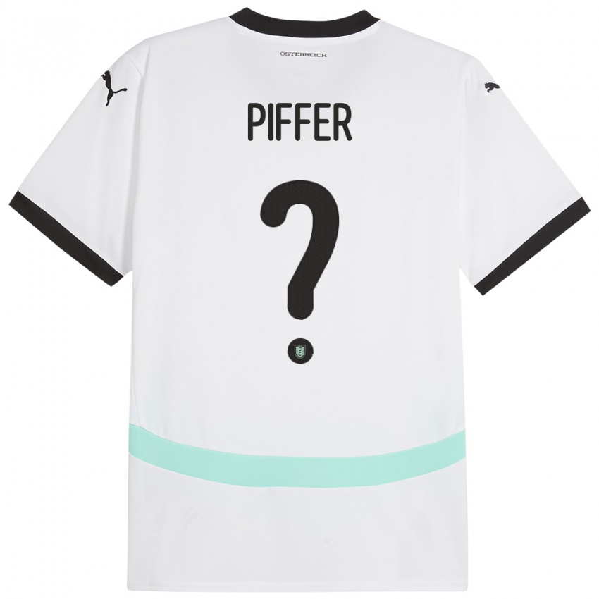 Mann Østerrike Paul Piffer #0 Hvit Bortetrøye Drakt Trøye 24-26 Skjorter T-Skjorte