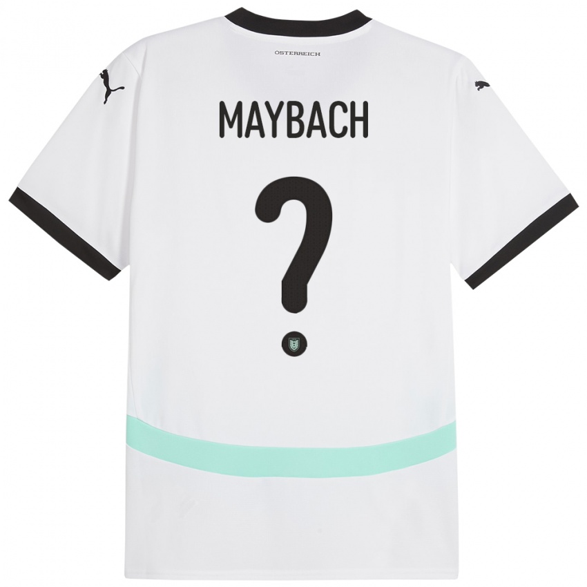 Mann Østerrike Philipp Maybach #0 Hvit Bortetrøye Drakt Trøye 24-26 Skjorter T-Skjorte