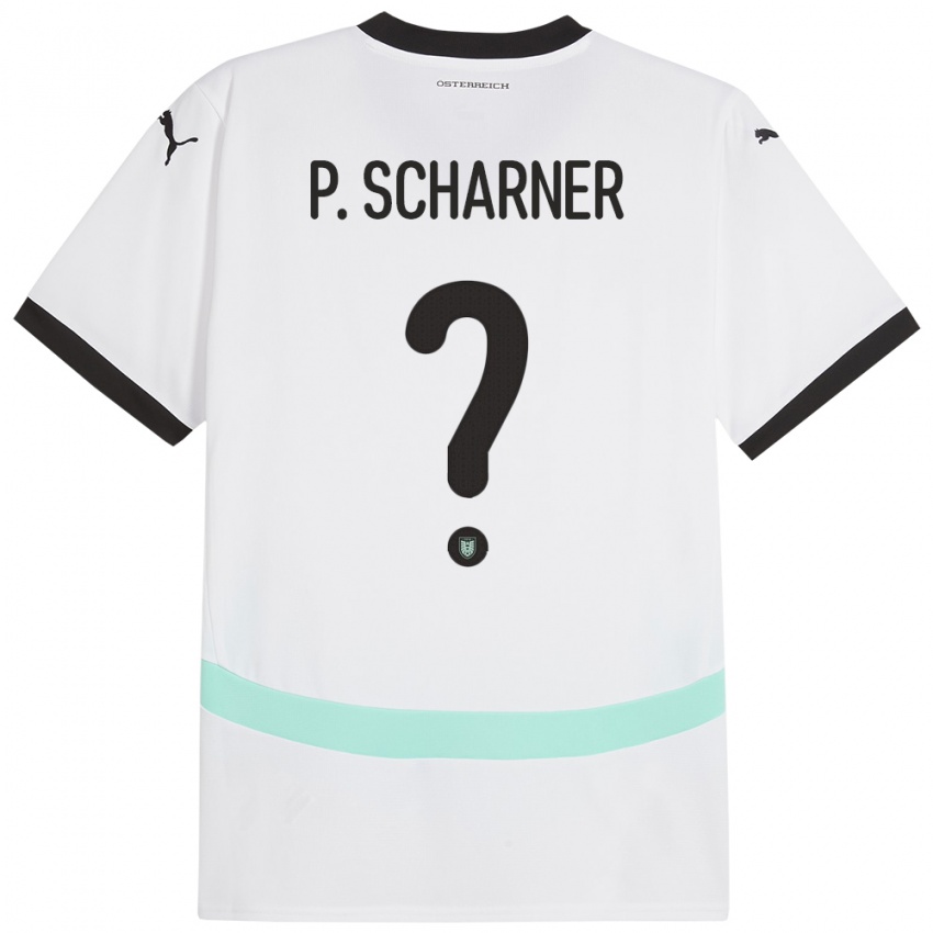 Mann Østerrike Paul Scharner #0 Hvit Bortetrøye Drakt Trøye 24-26 Skjorter T-Skjorte