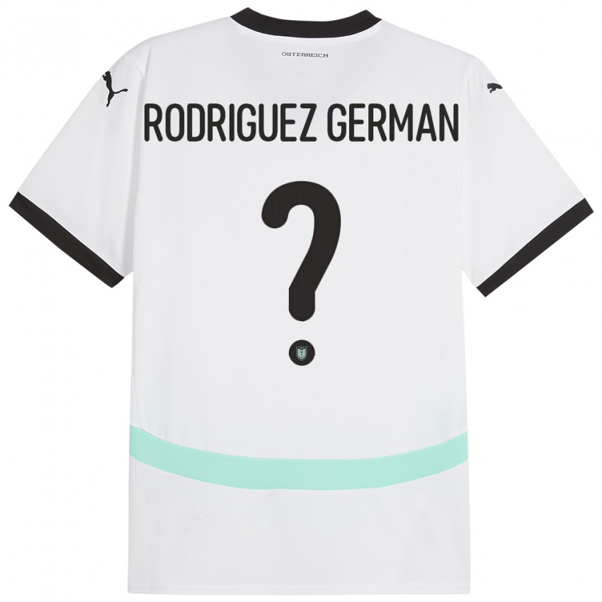 Mann Østerrike Ryan Rodriguez German #0 Hvit Bortetrøye Drakt Trøye 24-26 Skjorter T-Skjorte