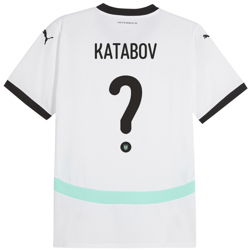 Mann Østerrike Rahman Katabov #0 Hvit Bortetrøye Drakt Trøye 24-26 Skjorter T-Skjorte