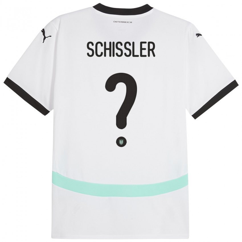 Mann Østerrike Timo Schissler #0 Hvit Bortetrøye Drakt Trøye 24-26 Skjorter T-Skjorte