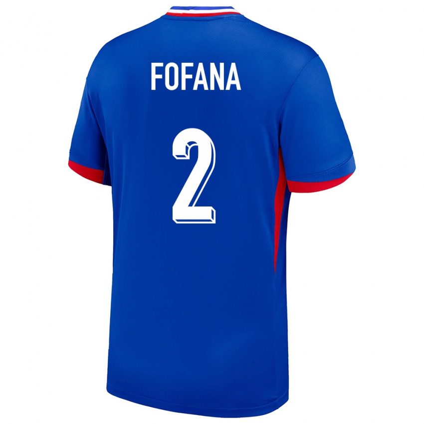 Dame Frankrike Wesley Fofana #2 Blå Hjemmetrøye Drakt Trøye 24-26 Skjorter T-Skjorte