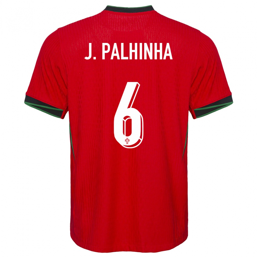 Dame Portugal Joao Palhinha #6 Rød Hjemmetrøye Drakt Trøye 24-26 Skjorter T-Skjorte