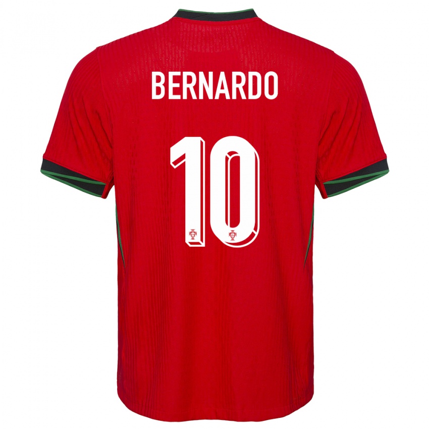 Dame Portugal Bernardo Silva #10 Rød Hjemmetrøye Drakt Trøye 24-26 Skjorter T-Skjorte