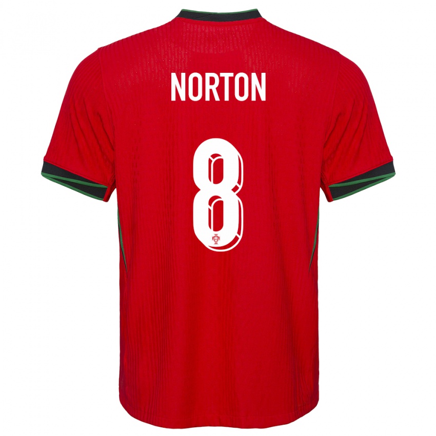 Dame Portugal Andreia Norton #8 Rød Hjemmetrøye Drakt Trøye 24-26 Skjorter T-Skjorte