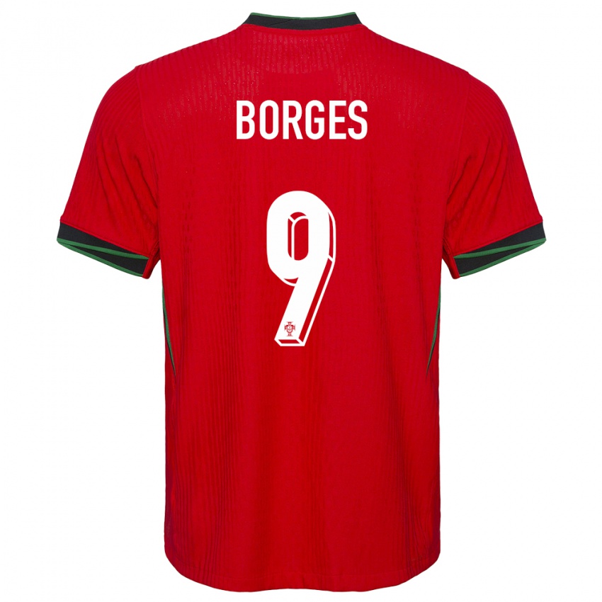 Dame Portugal Ana Borges #9 Rød Hjemmetrøye Drakt Trøye 24-26 Skjorter T-Skjorte