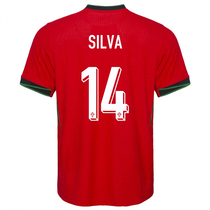 Dame Portugal Dolores Silva #14 Rød Hjemmetrøye Drakt Trøye 24-26 Skjorter T-Skjorte