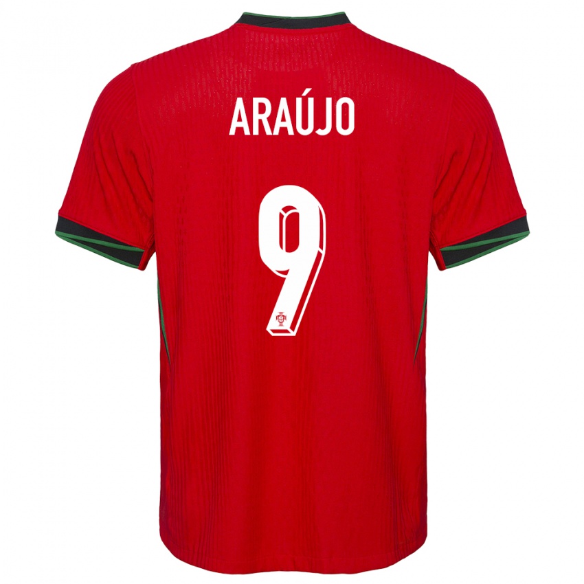 Dame Portugal Henrique Araujo #9 Rød Hjemmetrøye Drakt Trøye 24-26 Skjorter T-Skjorte