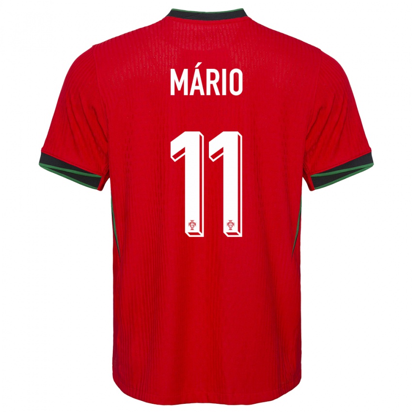 Dame Portugal Joao Mario #11 Rød Hjemmetrøye Drakt Trøye 24-26 Skjorter T-Skjorte
