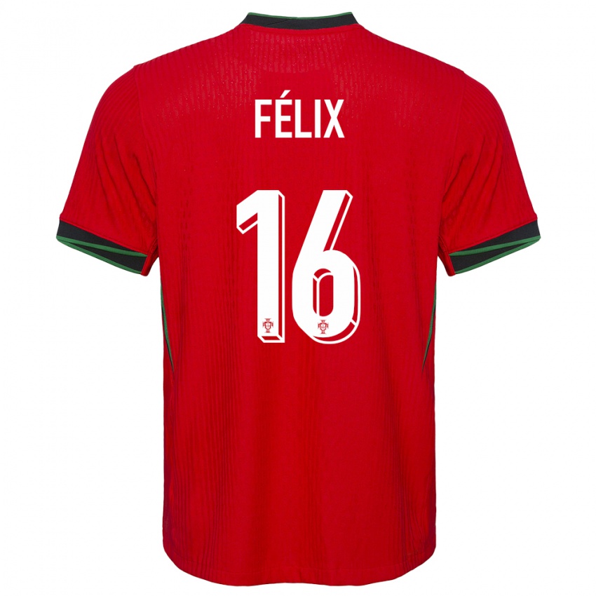Dame Portugal Hugo Felix #16 Rød Hjemmetrøye Drakt Trøye 24-26 Skjorter T-Skjorte