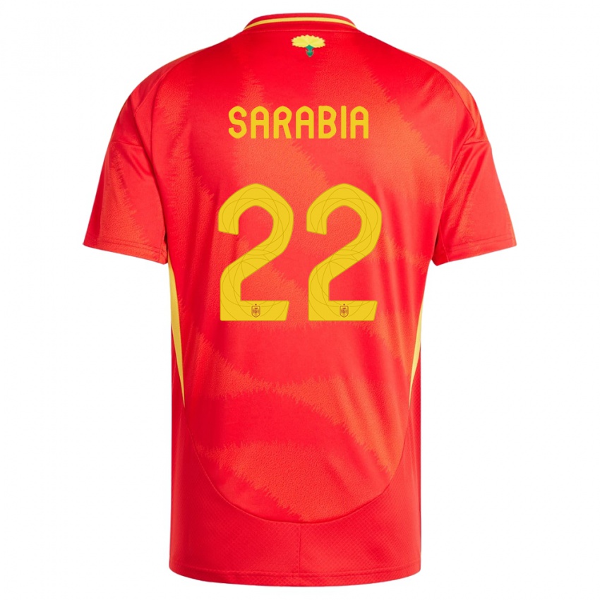 Dame Spania Pablo Sarabia #22 Rød Hjemmetrøye Drakt Trøye 24-26 Skjorter T-Skjorte