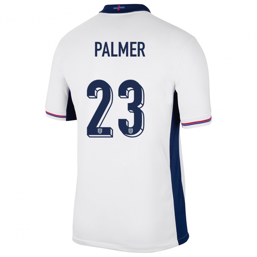 Dame England Cole Palmer #23 Hvit Hjemmetrøye Drakt Trøye 24-26 Skjorter T-Skjorte