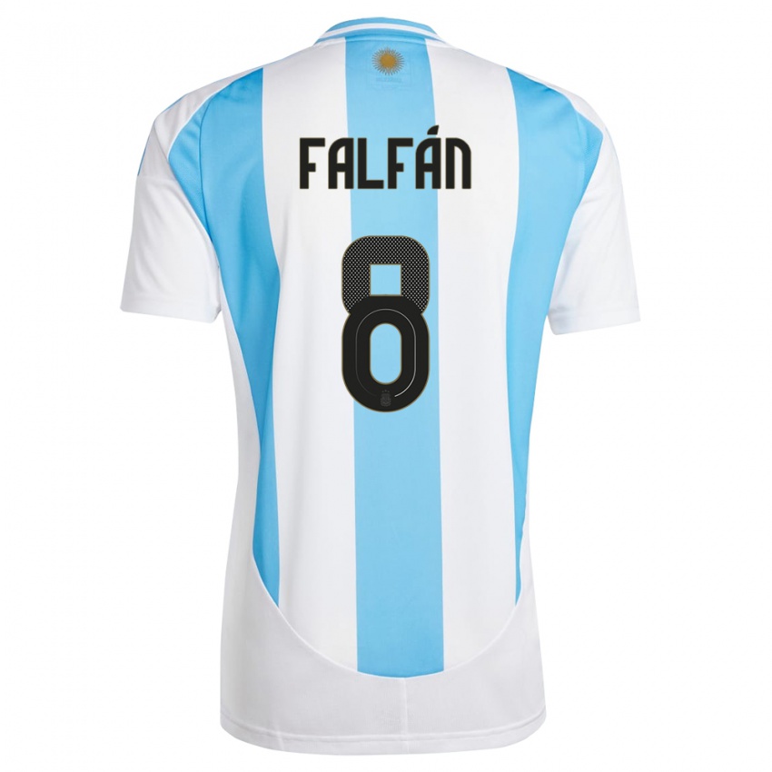 Dame Argentina Daiana Falfan #8 Hvit Blå Hjemmetrøye Drakt Trøye 24-26 Skjorter T-Skjorte