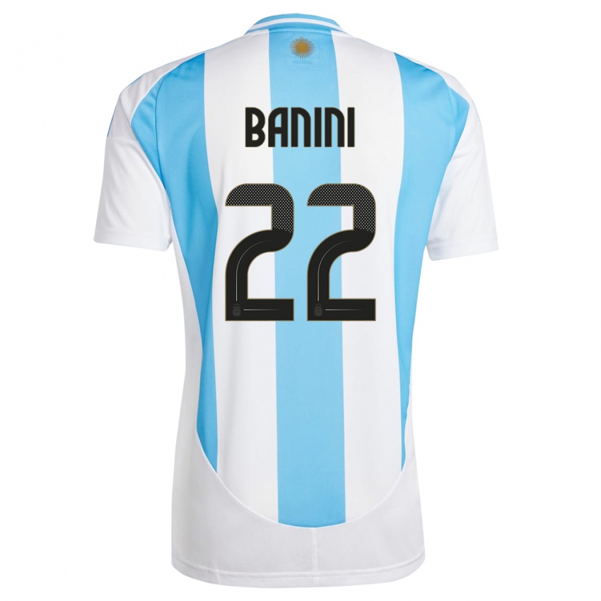Dame Argentina Estefania Banini #22 Hvit Blå Hjemmetrøye Drakt Trøye 24-26 Skjorter T-Skjorte
