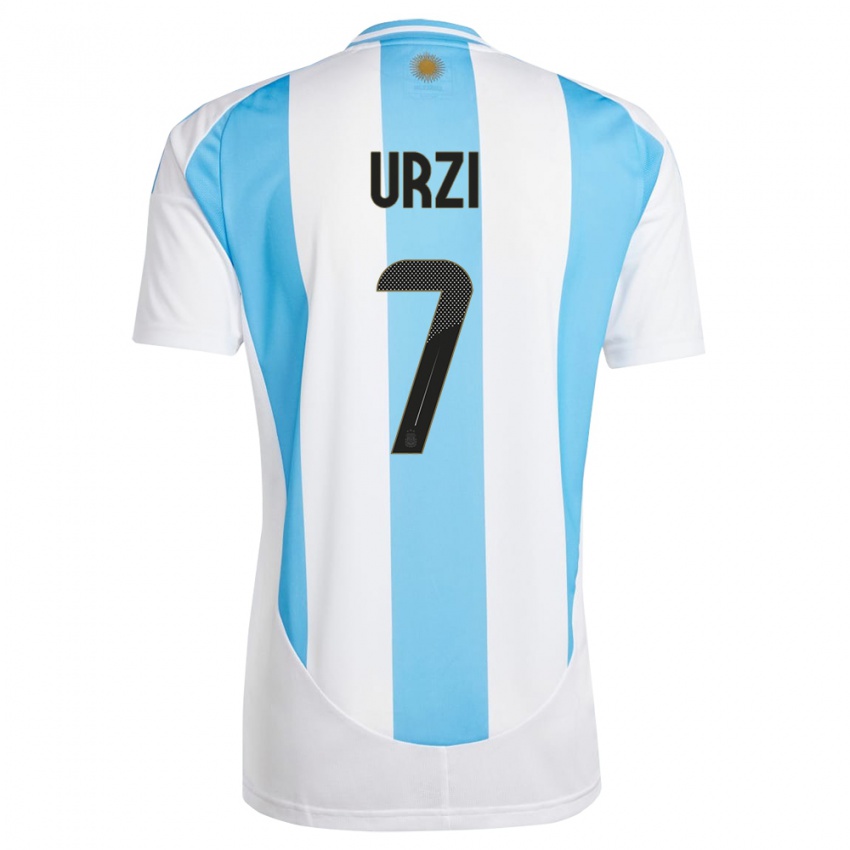 Dame Argentina Agustin Urzi #7 Hvit Blå Hjemmetrøye Drakt Trøye 24-26 Skjorter T-Skjorte