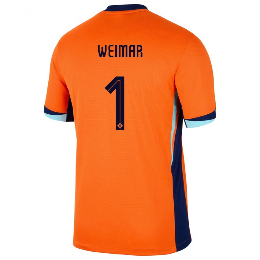 Dame Nederland Jacintha Weimar #1 Oransje Hjemmetrøye Drakt Trøye 24-26 Skjorter T-Skjorte