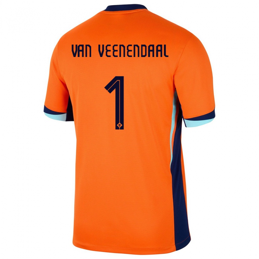 Dame Nederland Sari Van Veenendaal #1 Oransje Hjemmetrøye Drakt Trøye 24-26 Skjorter T-Skjorte