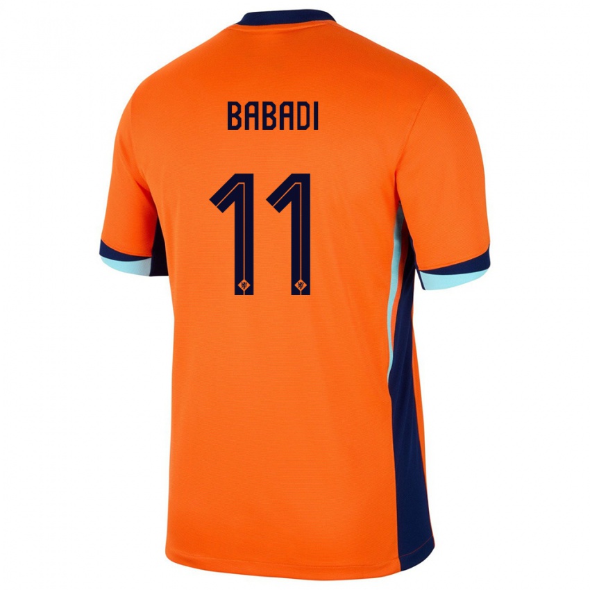 Dame Nederland Isaac Babadi #11 Oransje Hjemmetrøye Drakt Trøye 24-26 Skjorter T-Skjorte