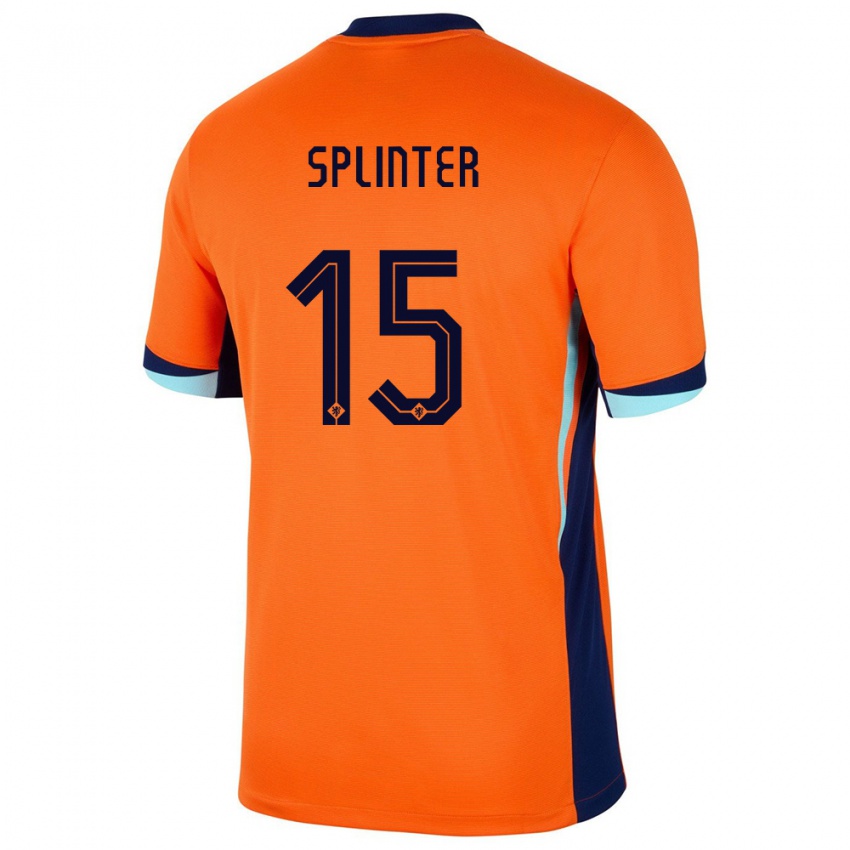 Dame Nederland Ilias Splinter #15 Oransje Hjemmetrøye Drakt Trøye 24-26 Skjorter T-Skjorte