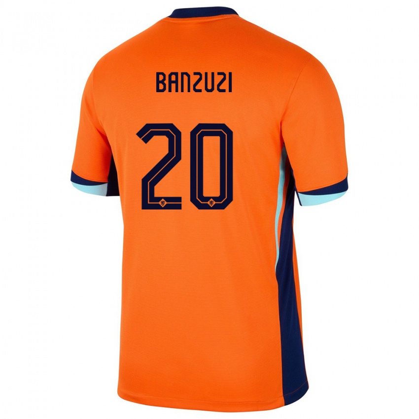 Dame Nederland Ezechiel Banzuzi #20 Oransje Hjemmetrøye Drakt Trøye 24-26 Skjorter T-Skjorte