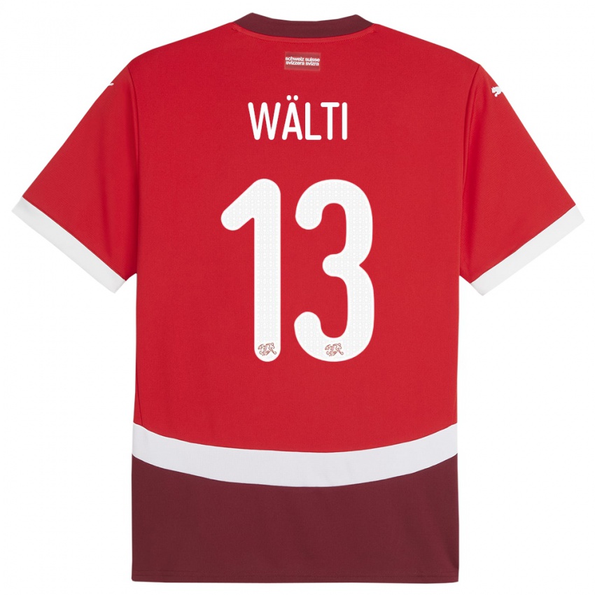 Dame Sveits Lia Walti #13 Rød Hjemmetrøye Drakt Trøye 24-26 Skjorter T-Skjorte